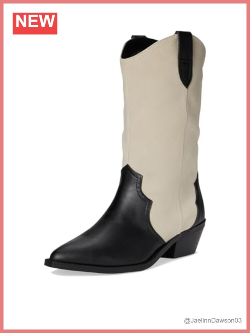 Pointed Toe Block Heel Mid-Calf Bootie Pull-On Calf High - Picture 6 of 6